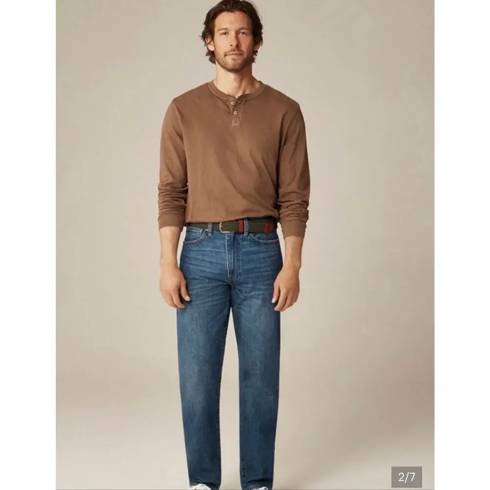 J. Crew Vintage Jersey Wash Cotton Henley in Galvanized Iron NWT size Small